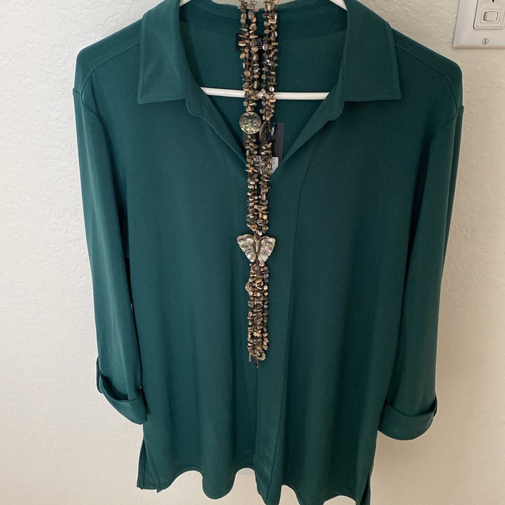 Jones New York Signature Collection Forest Green Tunic